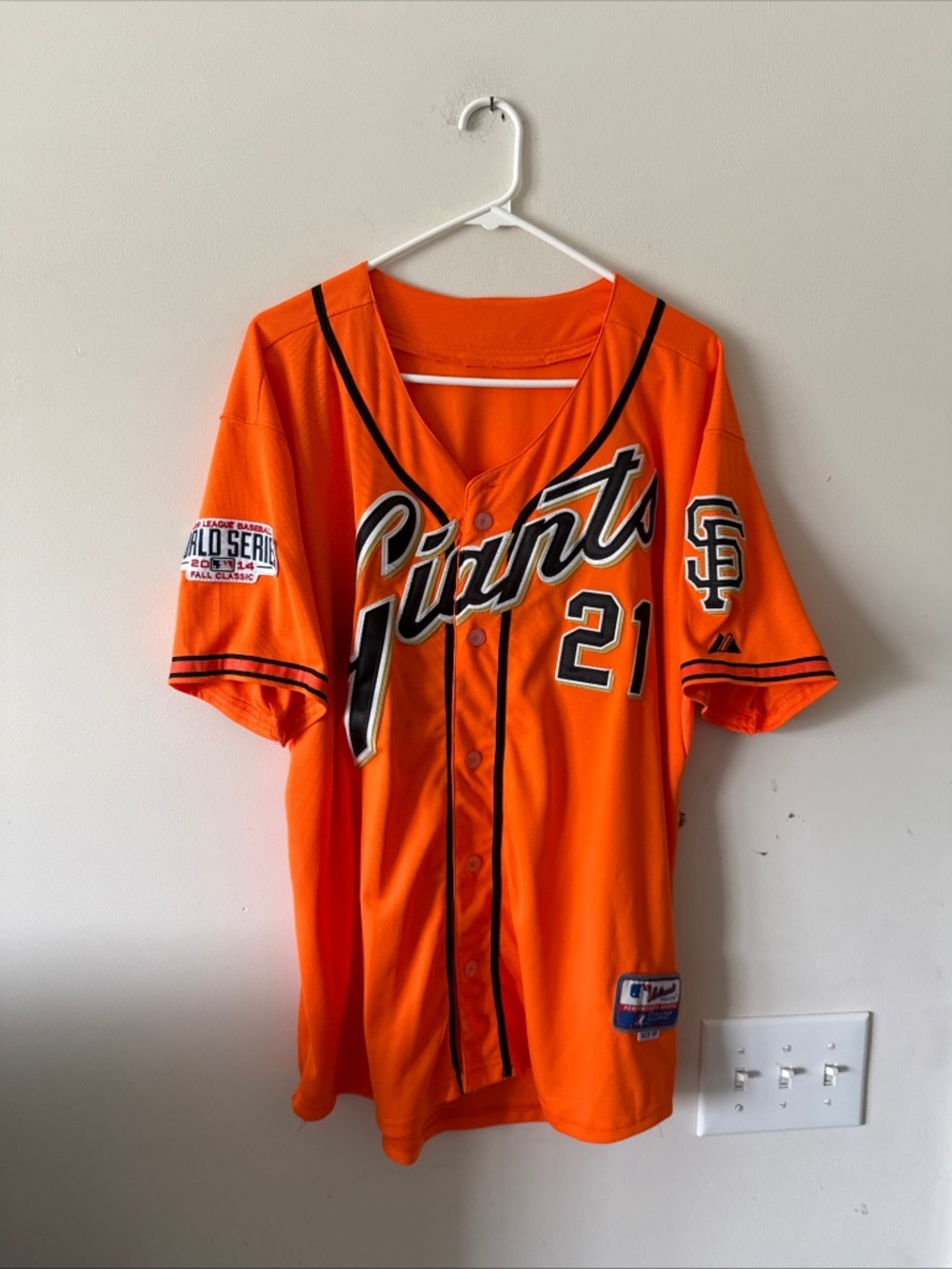 Men's Majestic Tony Abreu #21 SF Giants 2014 World Series Jersey Sz 48 - RARE